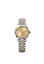 Rolex Two-Tone (YG/SS) Datejust - 28mm - Champagne-colour Diamond Dial - Jubilee