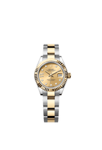 Rolex Two-Tone (YG/SS) Datejust - 28mm - Champagne-colour Diamond Dial - Oyster