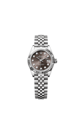 Rolex Stainless Steel Datejust - 28mm - Dark grey Diamond Dial - Jubilee