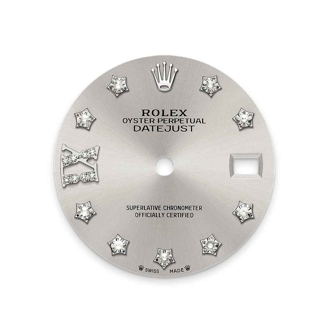 Rolex Stainless Steel Datejust - 28mm - Silver Diamond Dial - Jubilee