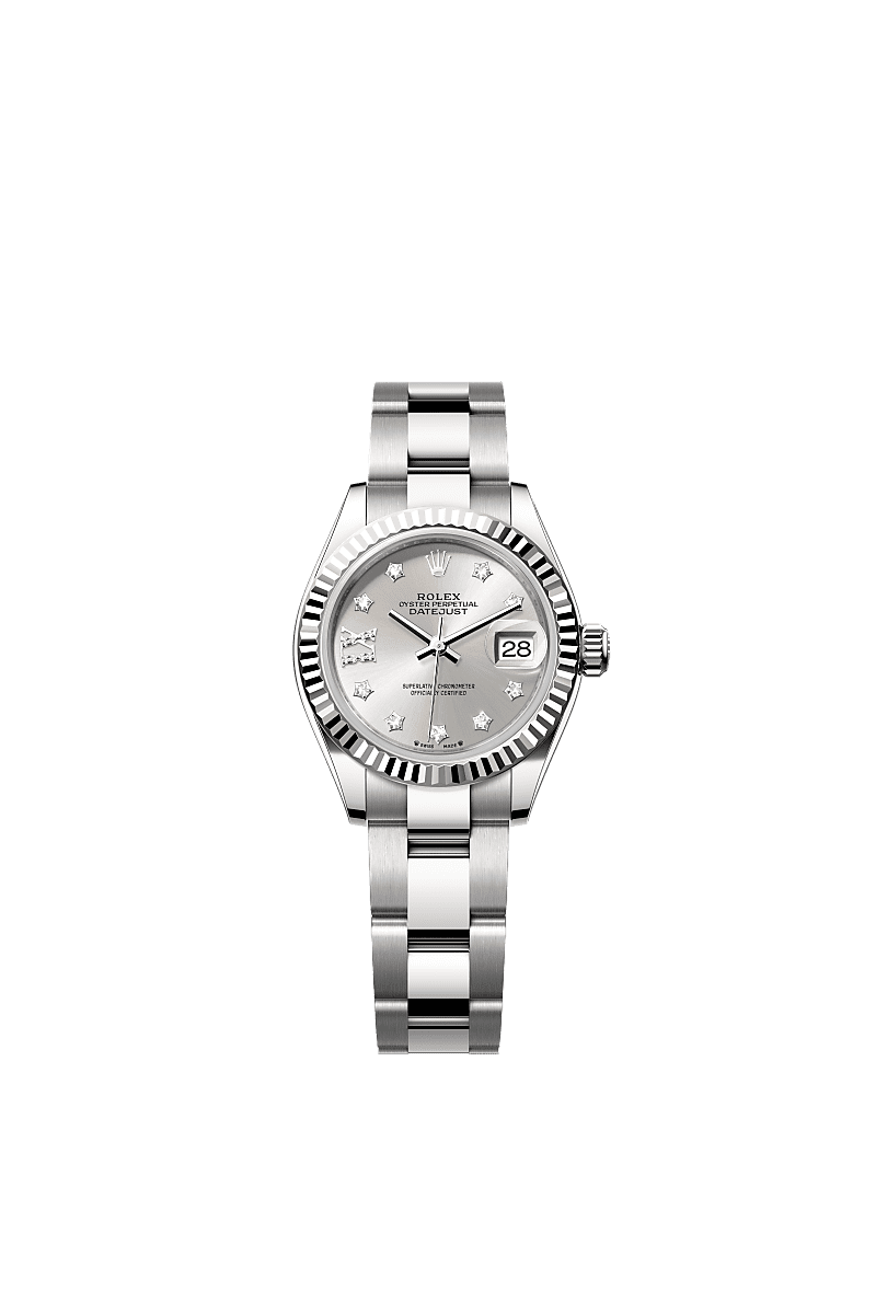 Rolex Stainless Steel Datejust - 28mm - Silver Diamond Dial - Oyster