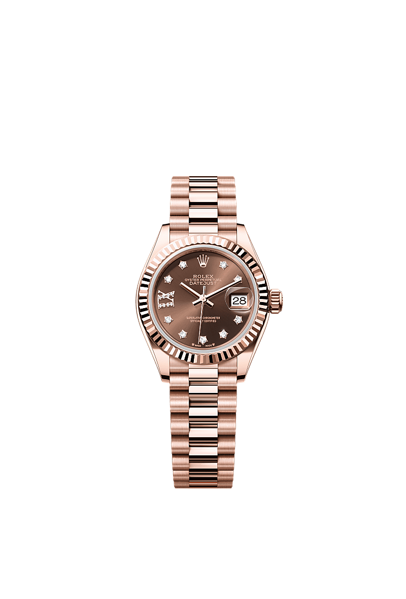Rolex Rose Gold Datejust - 28mm - Chocolate Diamond Dial - President