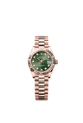 Rolex Rose Gold Datejust - 28mm - Olive green Diamond Dial - President