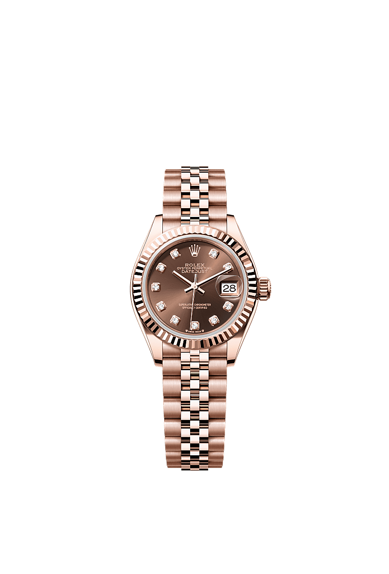Rolex Rose Gold Datejust - 28mm - Chocolate Diamond Dial - Jubilee