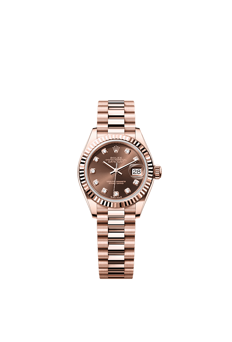 Rolex Rose Gold Datejust - 28mm - Chocolate Diamond Dial - President