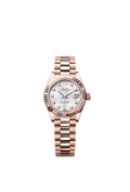 Rolex Rose Gold Datejust - 28mm - White mother-of-pearl Diamond Dial - President