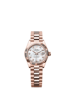Rolex Rose Gold Datejust - 28mm - White mother-of-pearl Diamond Dial - President