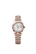 Rolex Rose Gold Datejust - 28mm - White mother-of-pearl Diamond Dial - Jubilee