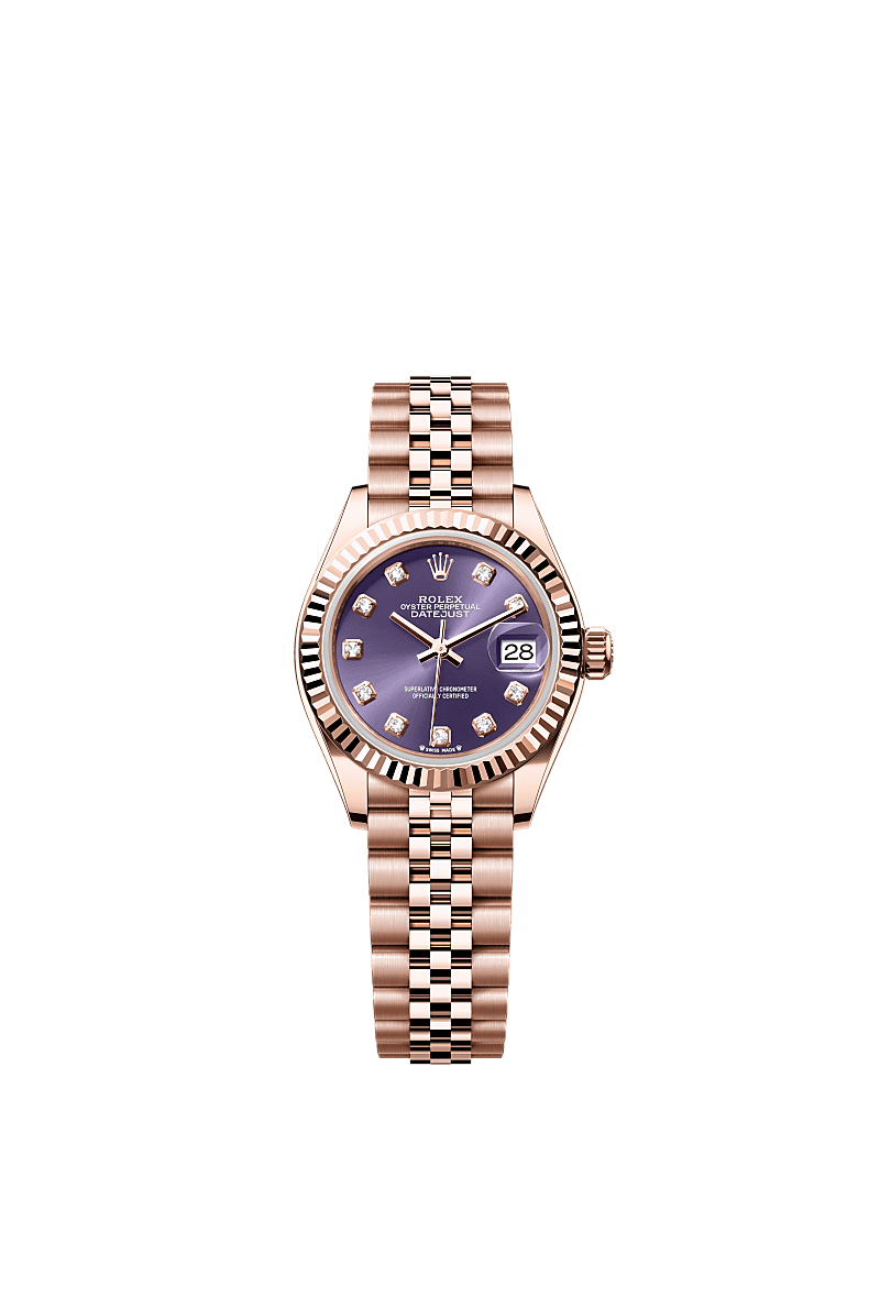 Rolex Rose Gold Datejust - 28mm - Aubergine Diamond Dial - Jubilee