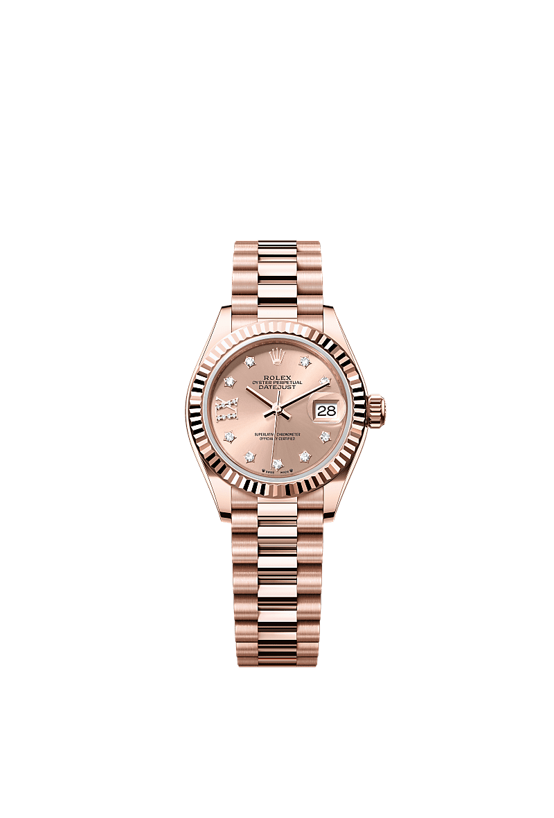 Rolex Rose Gold Datejust - 28mm - Rosé-colour Diamond Dial - President