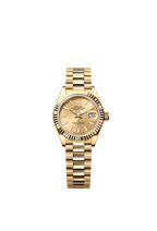 Rolex Yellow Gold Datejust - 28mm - Champagne-colour - President