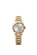 Rolex Yellow Gold Datejust - 28mm - Silver Diamond Dial - President