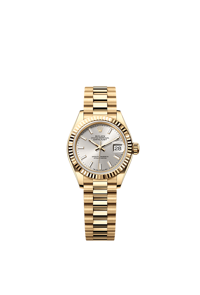 Rolex Yellow Gold Datejust - 28mm - Silver - President