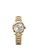 Rolex Yellow Gold Datejust - 28mm - Silver Diamond Dial - President