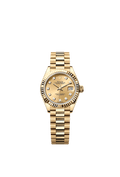 Rolex Yellow Gold Datejust - 28mm - Champagne-colour Diamond Dial - President