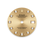 Rolex Yellow Gold Datejust - 28mm - Champagne-colour Diamond Dial - President