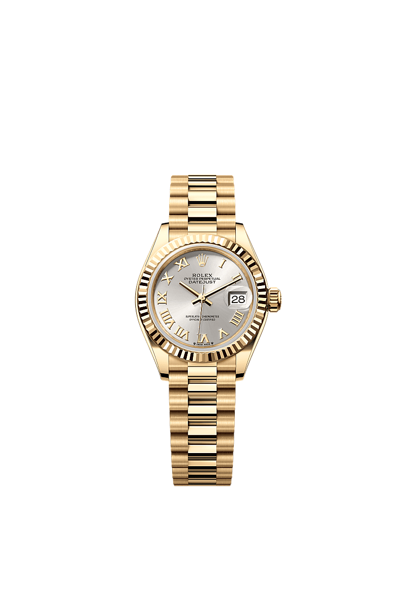 Rolex Yellow Gold Datejust - 28mm - Silver - President