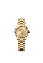 Rolex Yellow Gold Datejust - 28mm - Champagne-colour - President