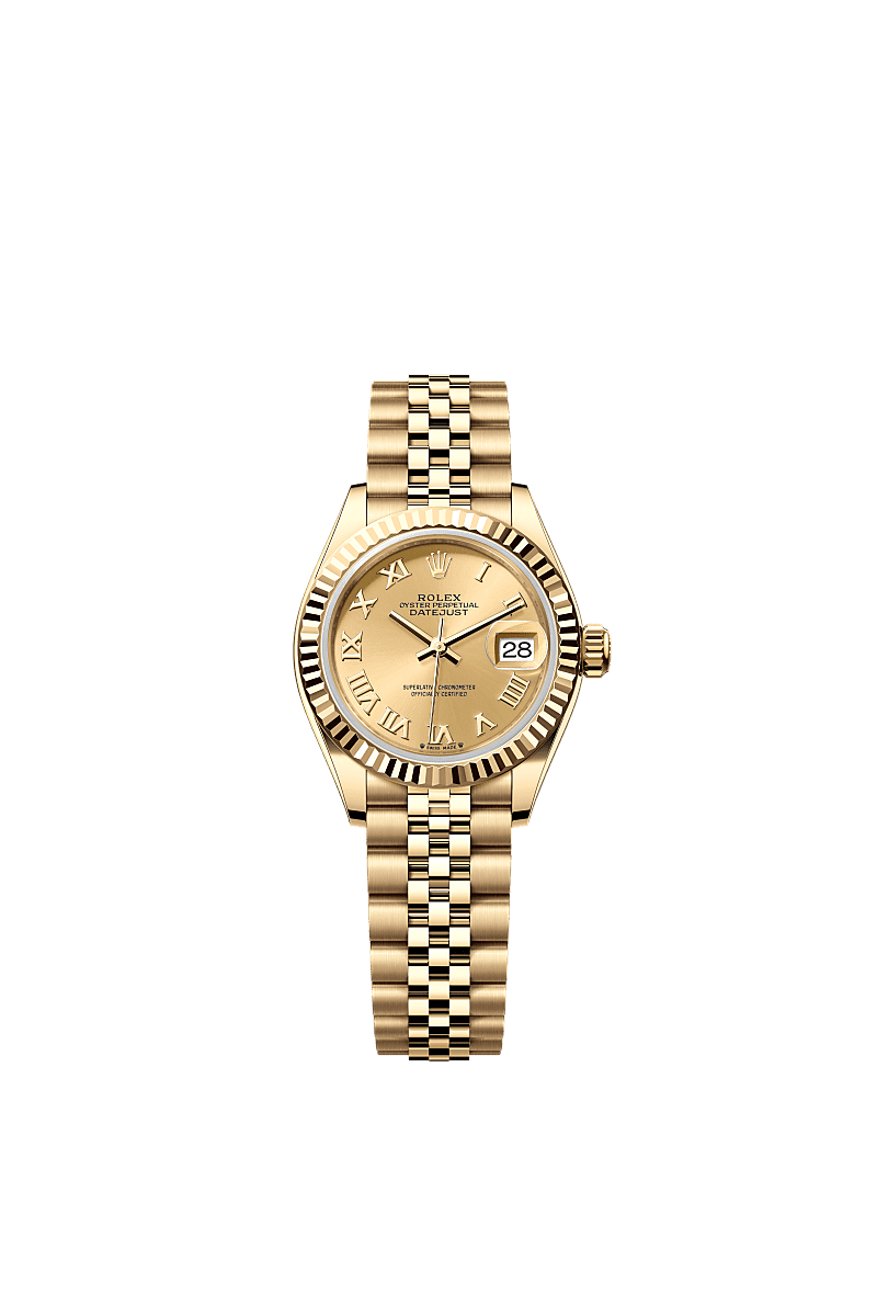 Rolex Yellow Gold Datejust - 28mm - Champagne-colour - Jubilee