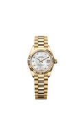 Rolex Yellow Gold Datejust - 28mm - White mother-of-pearl Diamond Dial - President
