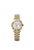 Rolex Yellow Gold Datejust - 28mm - White mother-of-pearl Diamond Dial - Jubilee