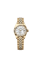 Rolex Yellow Gold Datejust - 28mm - White mother-of-pearl Diamond Dial - Jubilee