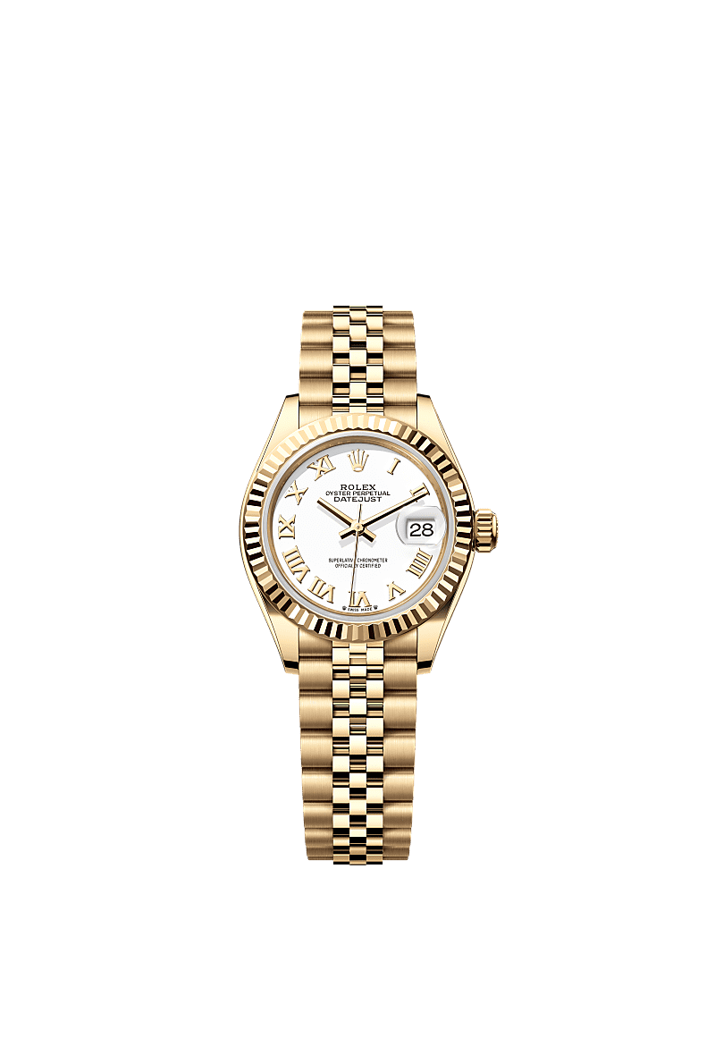 Rolex Yellow Gold Datejust - 28mm - White - Jubilee