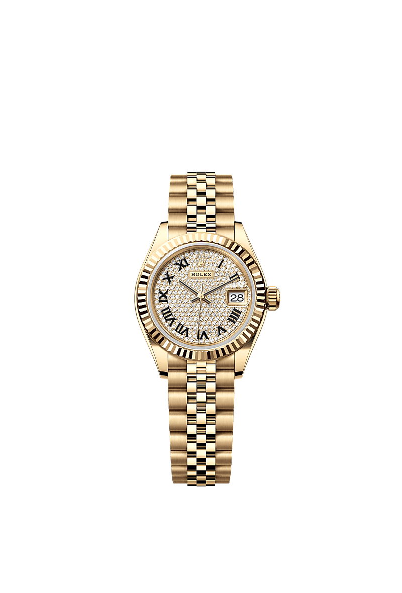 Rolex Yellow Gold Datejust - 28mm - Diamond-paved - Jubilee