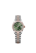 Rolex Two-Tone (RG/SS) Datejust - 28mm - Olive green Diamond Dial - Jubilee