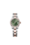 Rolex Two-Tone (RG/SS) Datejust - 28mm - Olive green Diamond Dial - Oyster