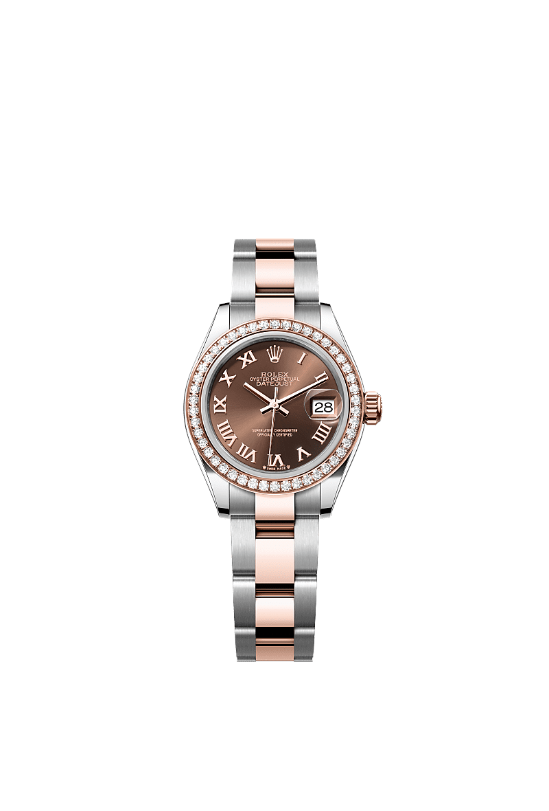 Rolex Two-Tone (RG/SS) Datejust - 28mm - Chocolate - Oyster