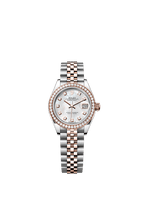 Rolex Two-Tone (RG/SS) Datejust - 28mm - White mother-of-pearl Diamond Dial - Jubilee