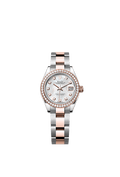 Rolex Two-Tone (RG/SS) Datejust - 28mm - White mother-of-pearl Diamond Dial - Oyster