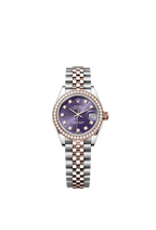 Rolex Two-Tone (RG/SS) Datejust - 28mm - Aubergine Diamond Dial - Jubilee