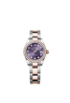 Rolex Two-Tone (RG/SS) Datejust - 28mm - Aubergine Diamond Dial - Oyster