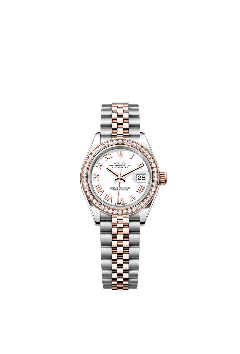Rolex Two-Tone (RG/SS) Datejust - 28mm - White - Jubilee