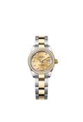 Rolex Two-Tone (YG/SS) Datejust - 28mm - Champagne-colour Diamond Dial - Oyster