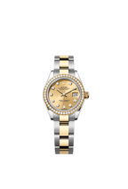 Rolex Two-Tone (YG/SS) Datejust - 28mm - Champagne-colour Diamond Dial - Oyster