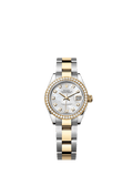Rolex Two-Tone (YG/SS) Datejust - 28mm - White mother-of-pearl Diamond Dial - Oyster