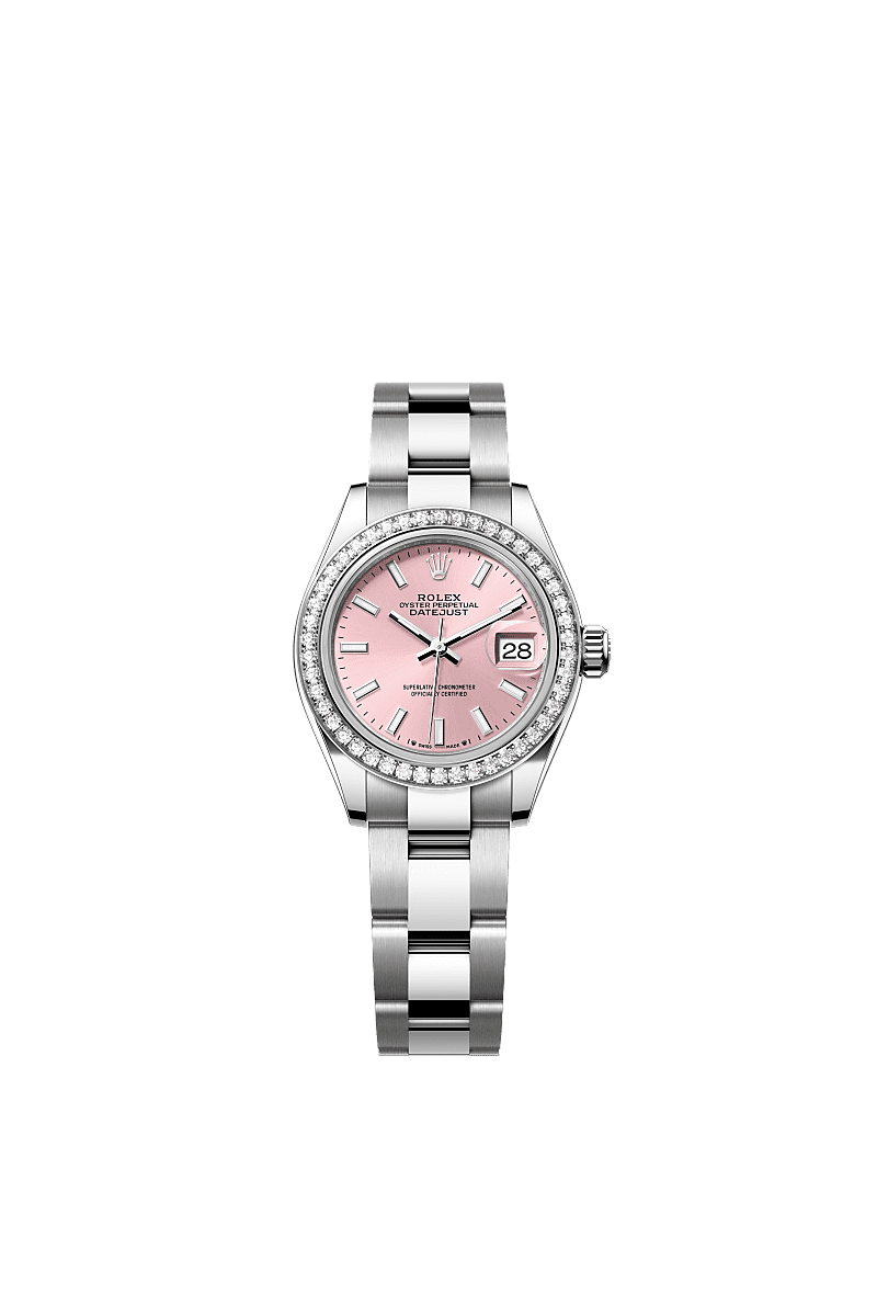 Rolex Stainless Steel Datejust - 28mm - Pink - Oyster