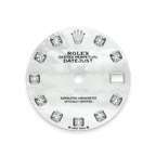 Rolex Stainless Steel Datejust - 28mm - White mother-of-pearl Diamond Dial - Jubilee