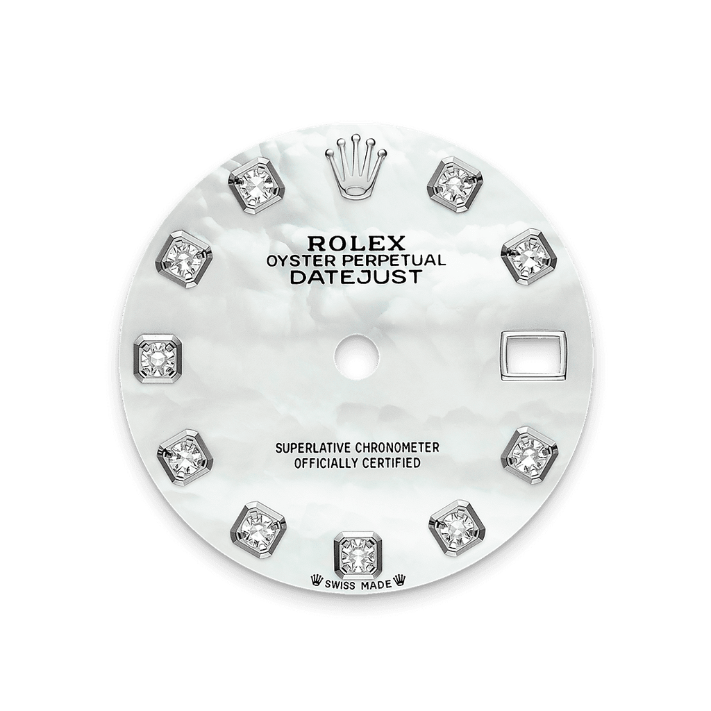 Rolex Stainless Steel Datejust - 28mm - White mother-of-pearl Diamond Dial - Oyster