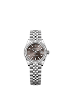 Rolex Stainless Steel Datejust - 28mm - Dark grey - Jubilee