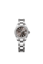 Rolex Stainless Steel Datejust - 28mm - Dark grey - Oyster
