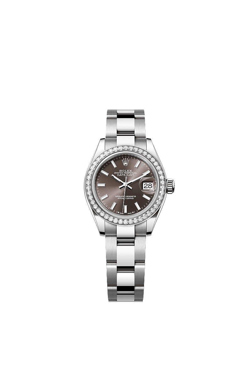 Rolex Stainless Steel Datejust - 28mm - Dark grey - Oyster