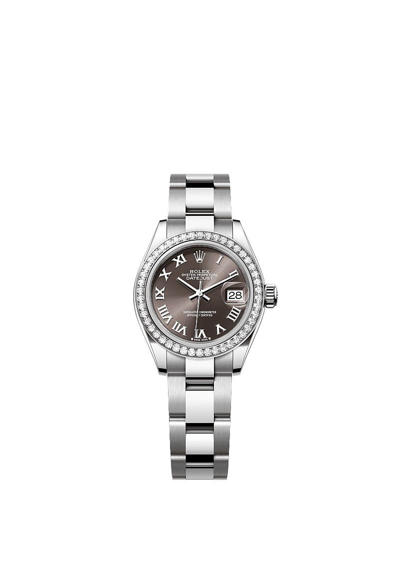 Rolex Stainless Steel Datejust - 28mm - Dark grey - Oyster