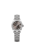 Rolex Stainless Steel Datejust - 28mm - Dark grey Diamond Dial - Jubilee