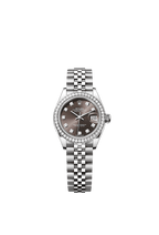 Rolex Stainless Steel Datejust - 28mm - Dark grey Diamond Dial - Jubilee