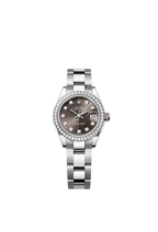 Rolex Stainless Steel Datejust - 28mm - Dark grey Diamond Dial - Oyster