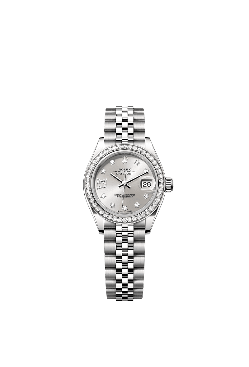 Rolex Stainless Steel Datejust - 28mm - Silver Diamond Dial - Jubilee